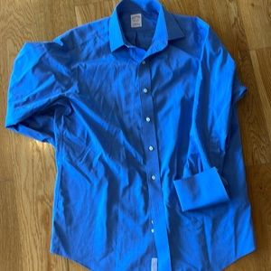 Men’s blue dress shirt with French cuffs. 15 1/2 x32- never worn- regular fit